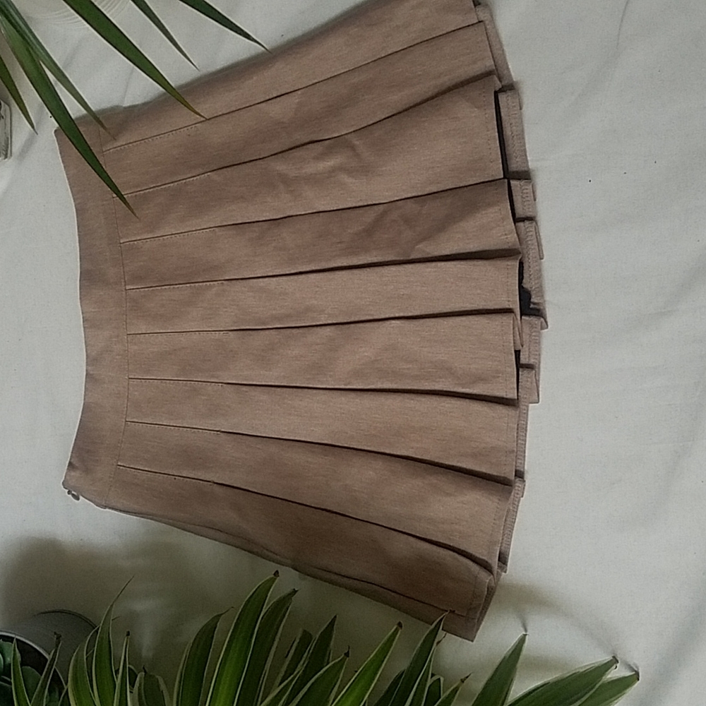Yesstyle Taupe Pleated Skirt